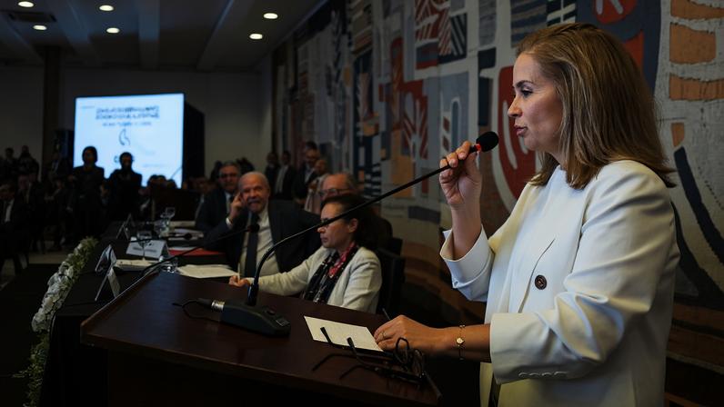 A pecuarista Teresa Vendramini, durante sessão do Conselho de Desenvolvimento Econômico Social Sustentável da Presidência