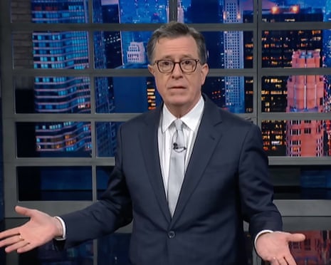 Stephen Colbert on Trump’s plan to end the war with Iran: ‘The only thing simpler than the plan is the man who has it.’ Photograph: CBS