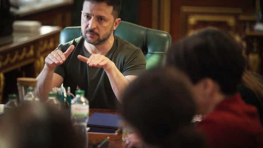 O presidente da Ucrânia, Volodymyr Zelensky.