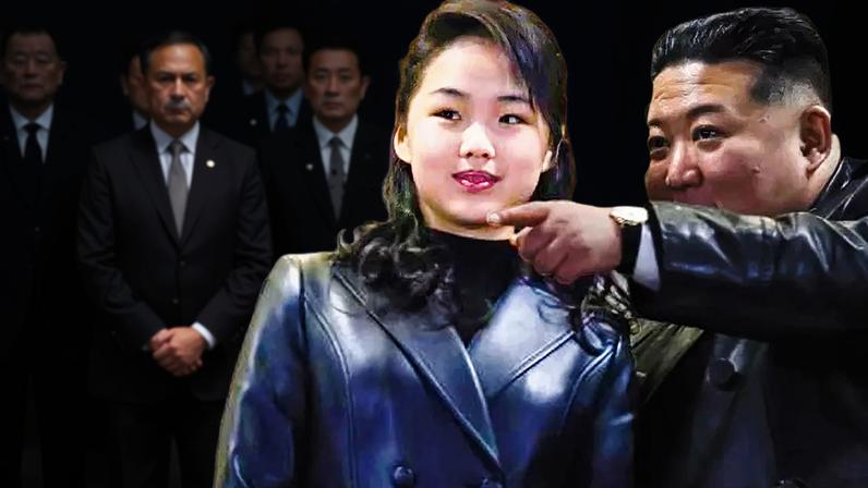Uma imagem composta estilizada mostra uma fotografia de Kim Ju Ae, com os longos cabelos presos, ao lado de Kim Jong Un, que aponta para a câmera, ambos vestindo jaquetas de couro pretas com cinto. Ao fundo, uma fotografia de Ri Sol Ju, com um casaco cinza abotoado e saia preta, aparece ao lado de Kim Ju Ae, de terno bordô, em frente a várias fileiras de dignitários de terno, com suas imagens em preto e branco, todos em posição de sentido.