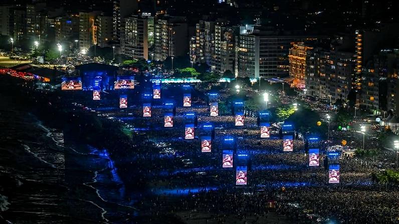 Multidão no Rod Stewart, no Brasil, em 1993, considerado o show com maior público pelo Guinness World Records