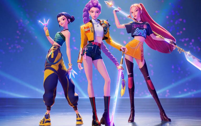 Cena da animação 'Guerreiras do K-pop' na Netflix