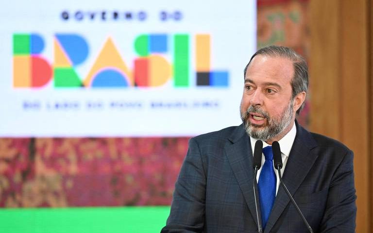 O ministro de Minas e Energia, Alexandre Silveira, durante evento no Palácio do Planalto