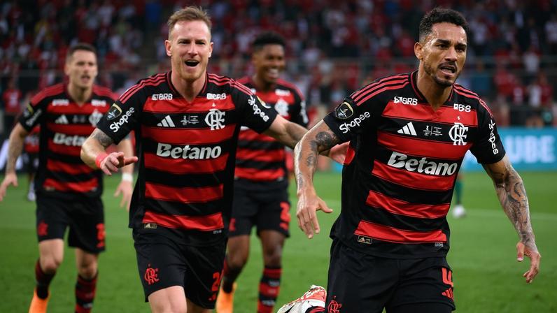 Jogadores do Flamengo, clube que é o atual campeão da Libertadores