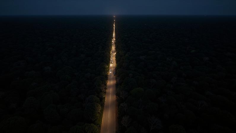 Trecho do meio da BR-319, na região da cidade de Humaitá, na Amazônia