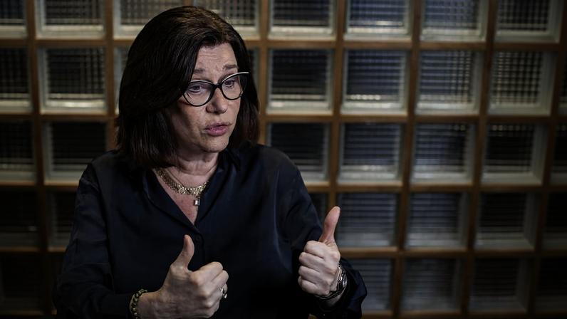 A presidente da Petrobras, Magda Chambriard, em entrevista à Folha em dezembro de 2025.