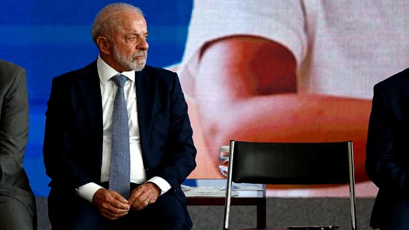 O presidente Luiz Inácio Lula da Silva durante cerimônia no Palácio do Planalto