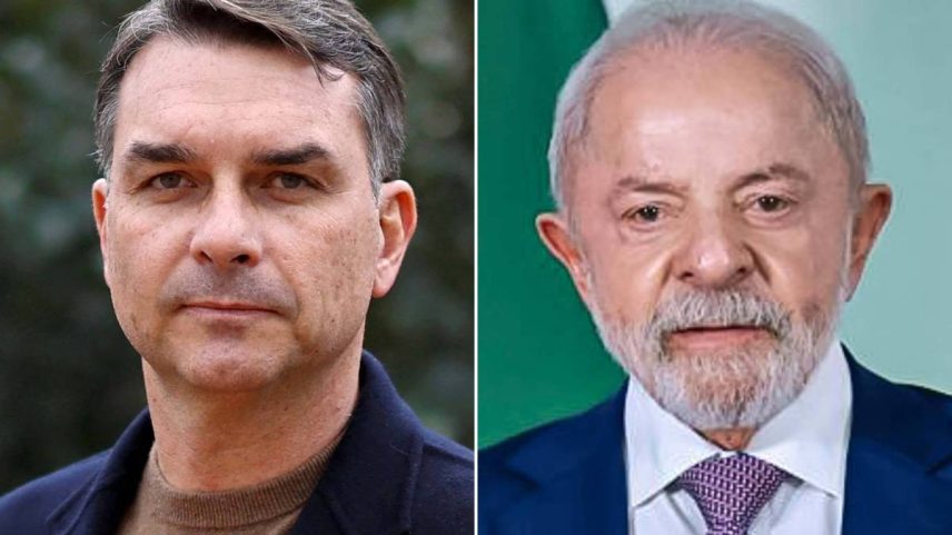 Os pré-candidatos Flávio Bolsonaro e Lula