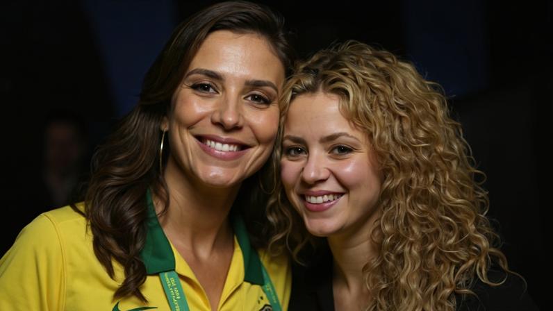 Ivete Sangalo e Shakira posam para foto no Maracanã em 2013