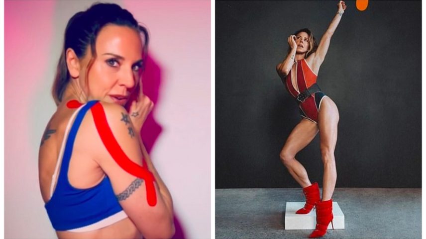 A cantora Mel C e recorte de seu novo disco