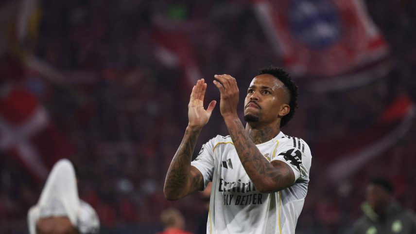 O brasileiro Éder Militão, do Real Madrid, que corre risco de não participar da Copa por contusão