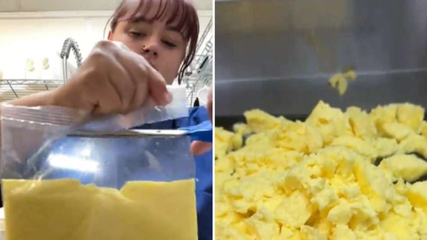 Funcionária de hotel viraliza ao preparar ovos mexidos de forma inusitada