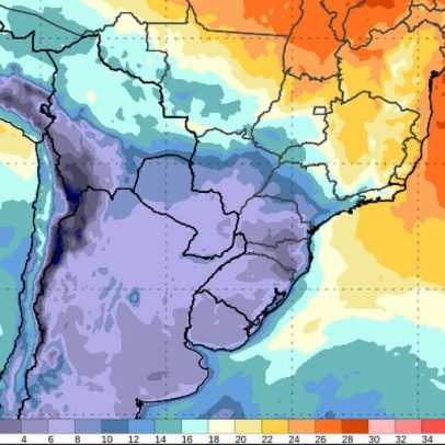 Frente fria avança e massa polar reduzirá temperatura em 11 estados até quarta