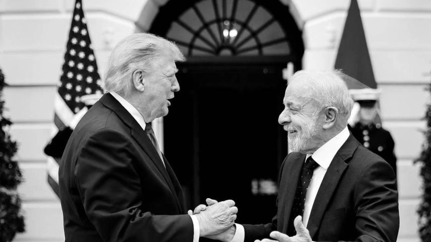 Donald Trump e Luiz Inácio Lula da Silva (PT), durante encontro na Casa Branca, em Washington (EUA)
