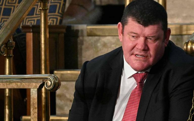 James Packer durante discurso do primeiro-ministro israelense Benjamin Netanyahu no Capitólio, nos EUA