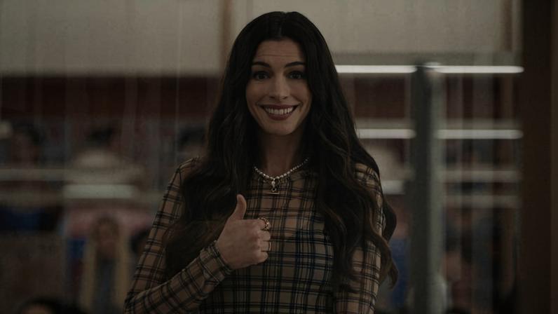Anne Hathaway em cena do filme 'O Diabo Veste Prada 2', de David Frankel