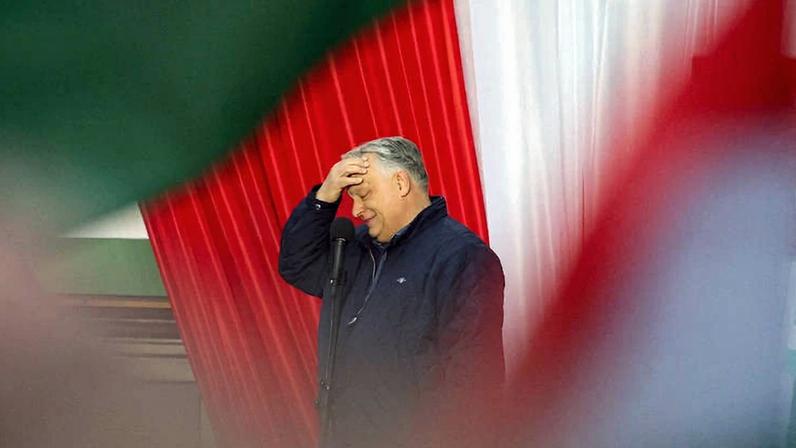O ex-primeiro-ministro da Hungria, Viktor Orbán, durante evento de campanha em Szekesfehervar