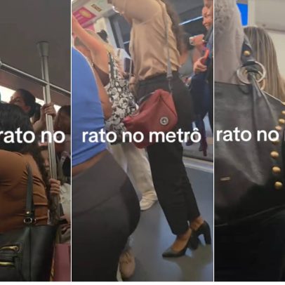 Rato invade vagão feminino do Metrô Rio e assusta passageiras