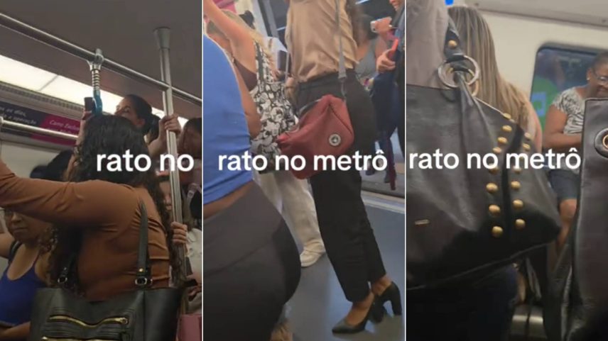 Rato invade vagão feminino no metrô do Rio de Janeiro e causa desespero nas passageiras