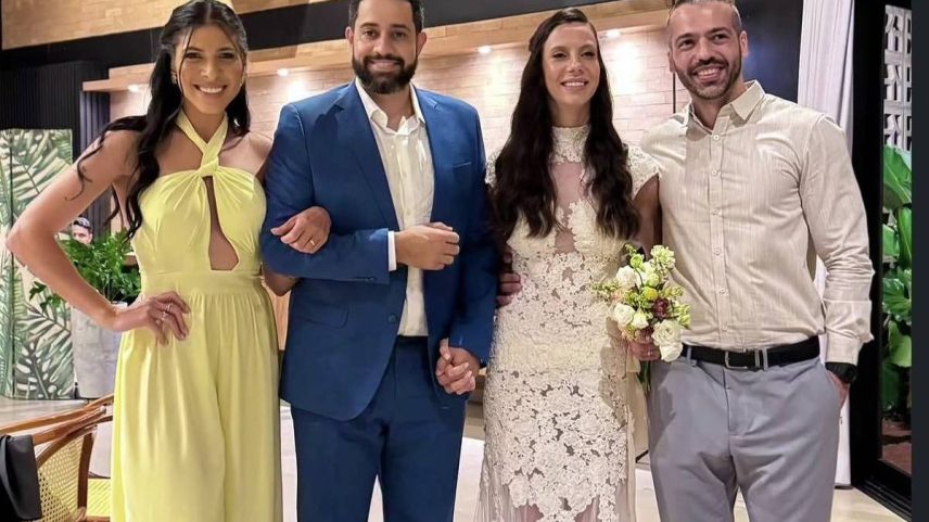 Macris Carneiro e Dênis Moraes se casaram no último domingo (10)