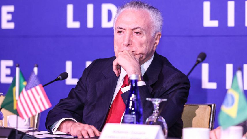 O ex-presidente Michel Temer durante evento do Lide, em Nova York