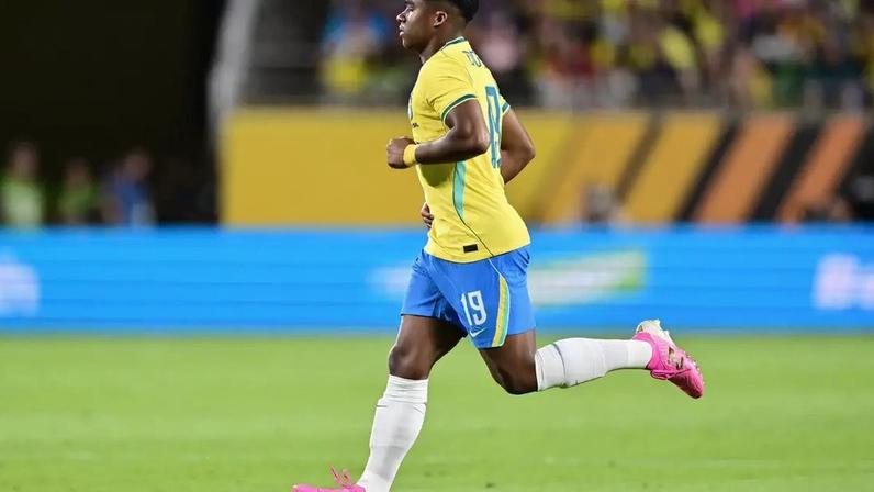 Endrick durante o amistoso entre Brasil e Croácia, em 2026, o último antes da convocação