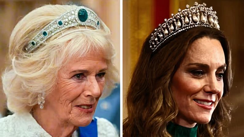 A Rainha Consorte Camilla e a Princesa Kate Middleton — Foto: Getty Images