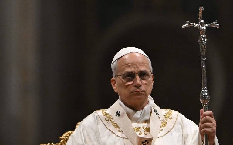 O papa Leão 14 durante celebração na Basílica de São Pedro, no Vaticano