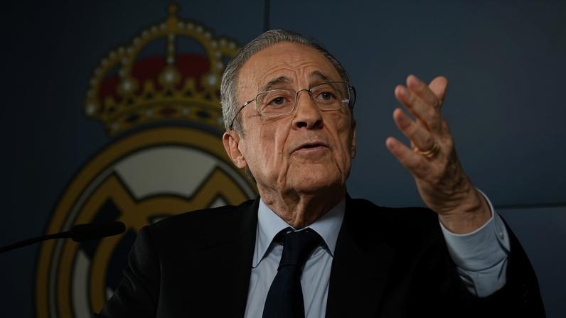 Florentino Pérez concede entrevista a jornalistas no CT do Real Madrid