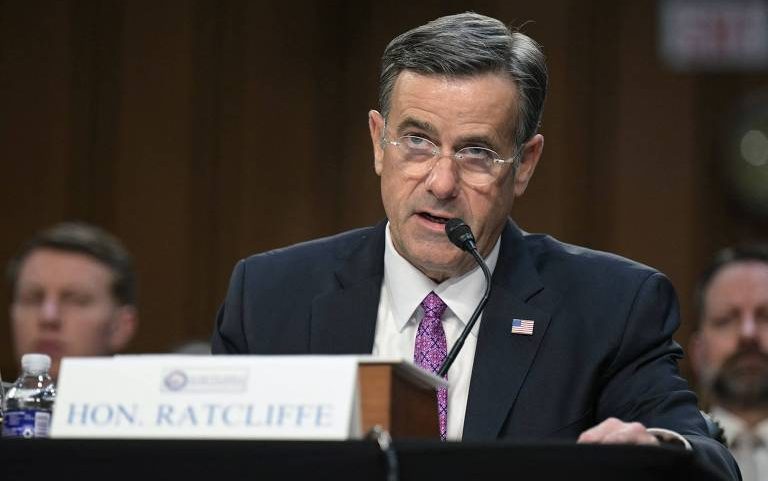 O diretor da CIA, John Ratcliffe, durante audiência no Senado dos EUA, em Washington