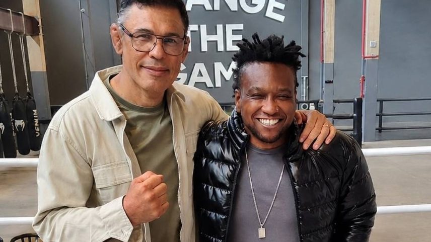 Rodrigo Minotauro com Thiago Simpatia, dupla que vai apresentar reality show no BandSports, canal esportivo da Band