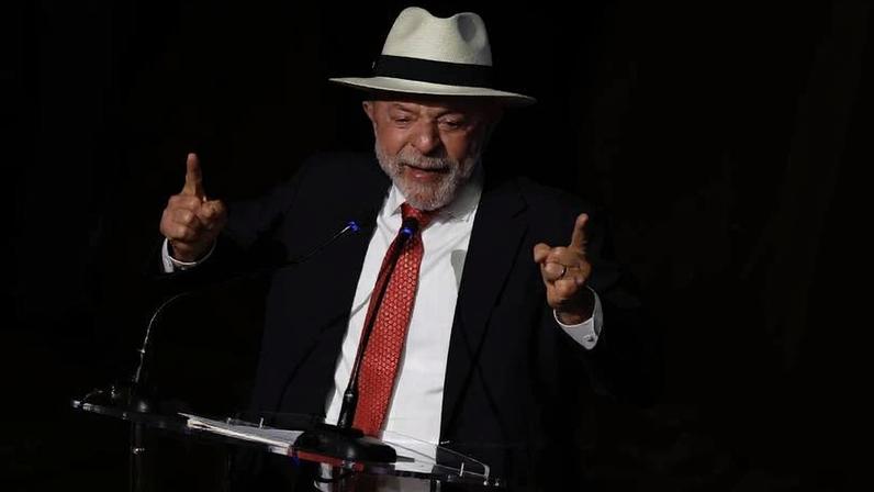O presidente Luiz Inácio Lula da Silva durante cerimônia em Brasília