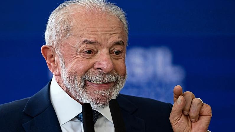 O presidente Lula durante anúncio de pacote de medidas de combate ao crime organizado, no Palácio do Planalto.
