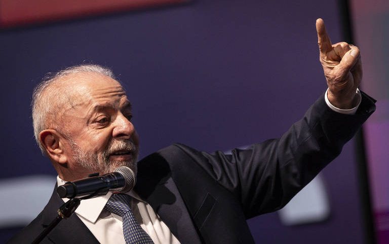 O presidente Luiz Inácio Lula da Silva (PT) durante evento em São Paulo