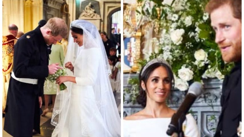 Duas das fotos presentes no álbum compartilhado por Meghan Markle para celebrar seu aniversário de oito anos de casamento com o Príncipe Harry