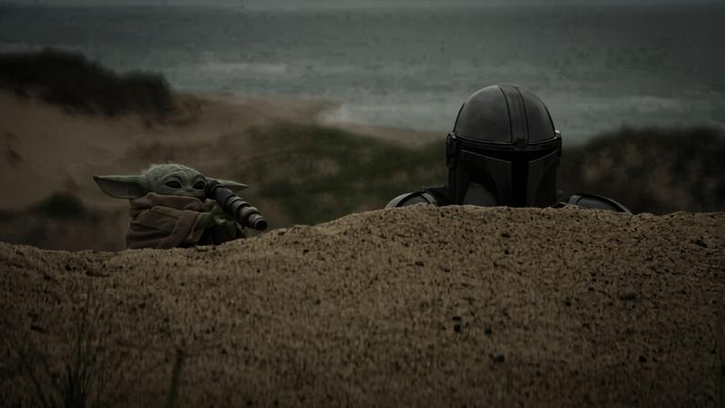 Cena de 'O Mandaloriano e Grogu', novo filme do universo de Star Wars dirigido por Jon Favreau