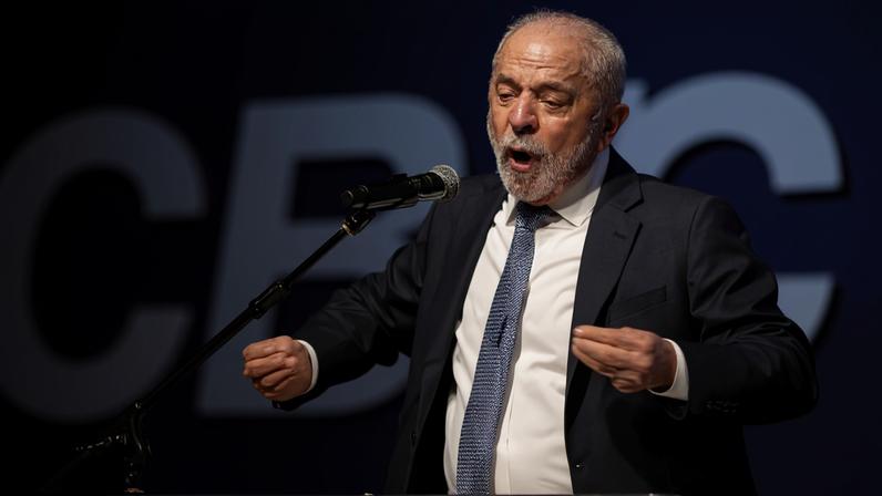 O presidente Lula durante evento industrial em São Paulo