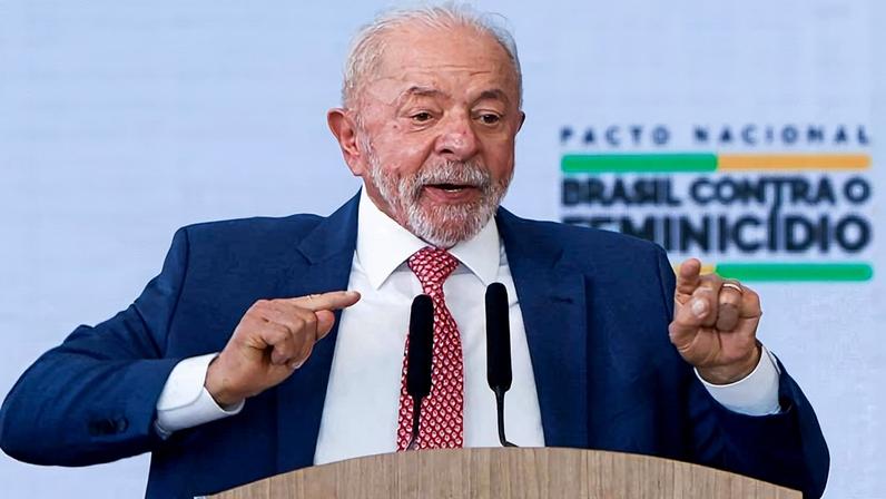 O presidente Luiz Inácio Lula da Silva (PT) durante solenidade no Palácio do Planalto