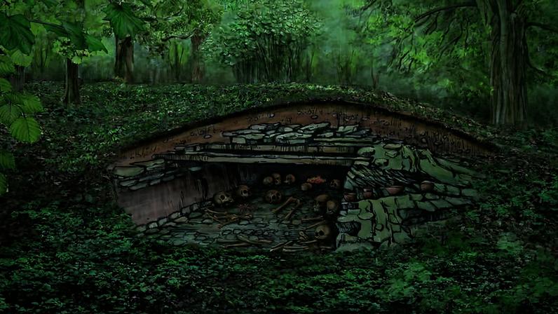 Reconstrução do túmulo megalítico de Sorsum, na Alemanha, com mais de 5.000 anos de idade