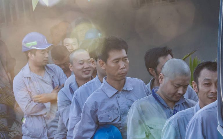 Trabalhadores chineses de obras da BYD em Camaçari, na Bahia