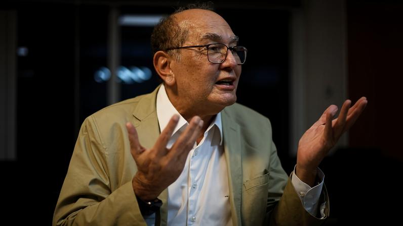O ministro do STF Gilmar Mendes durante entrevista à Folha na sede do Instituto IDP, em Brasília