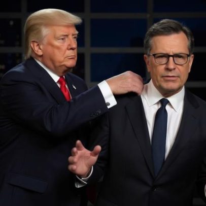Trump publica vídeo com IA simulando jogar Stephen Colbert no lixo