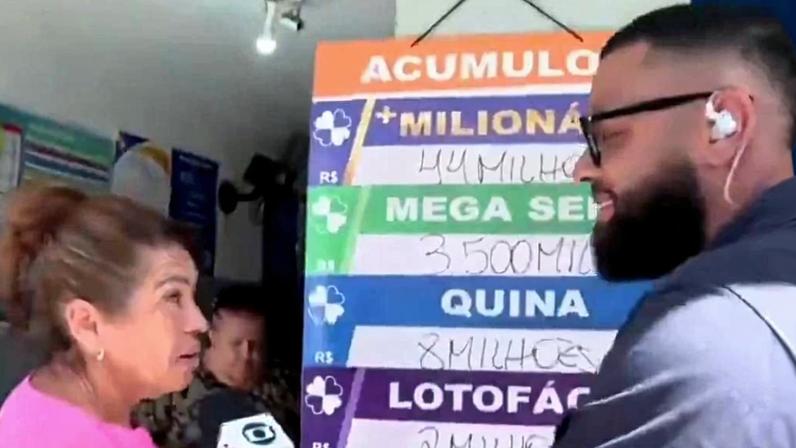 Reportagem sobre um prêmio milionário de loteria que saiu para um morador de Lauro de Freitas, na Bahia