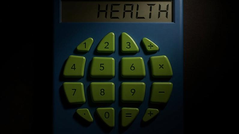 Ilustração de uma calculadora da saúde