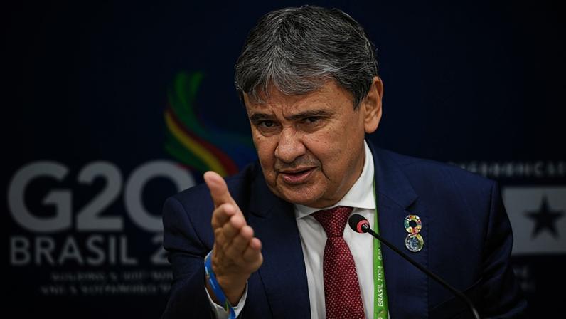 O ministro Wellington Dias durante evento do G20, no Rio, em novembro de 2024