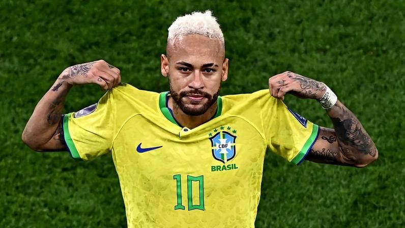 Neymar com a camisa 10 da seleção durante jogo contra a Croácia na Copa do Mundo de 2022