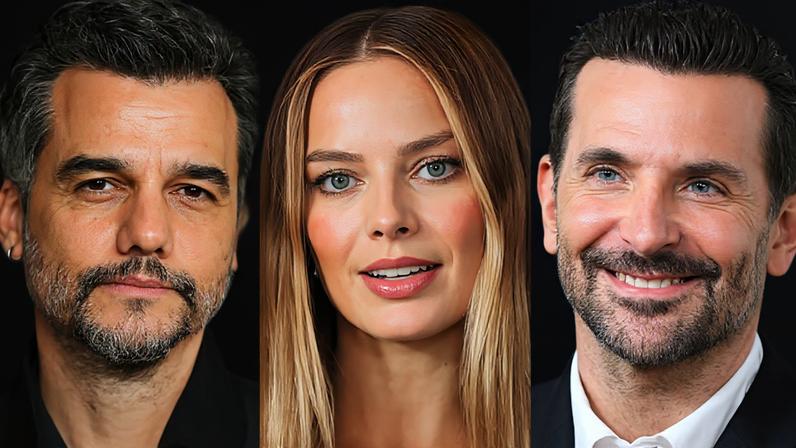 Wagner Moura, Margot Robbie e Bradley Cooper — Foto: Getty Images