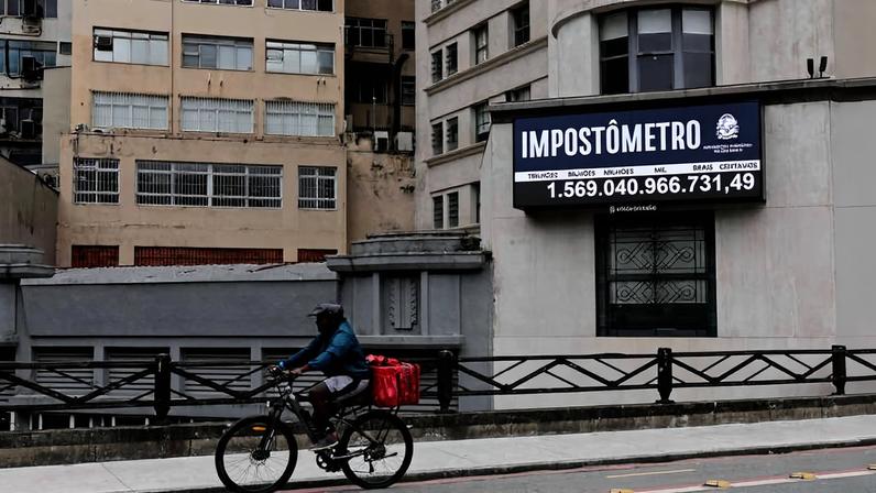 O Impostômetro, na sede da Associação Comercial de São Paulo