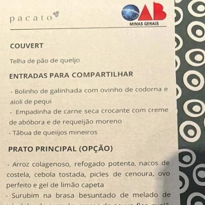OAB paga almoço de juízes em evento do Tribunal Federal de Minas