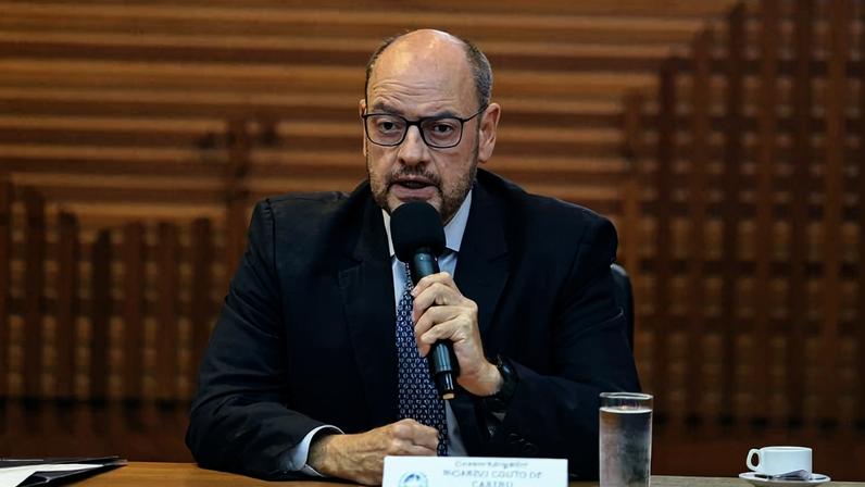 O desembargador Ricardo Couto, governador interino do Rio de Janeiro, durante apresentação do novo Portal da Transparência